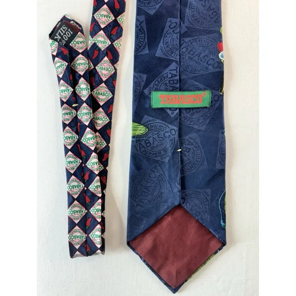 Tabasco Vintage Silk Neck Tie 100% silk Men’s Frog And Lilly Pad Hot Sauce